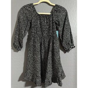 Market & Spruce Girls Smocked Puff Long Sleeve Dress Size 8 NWT